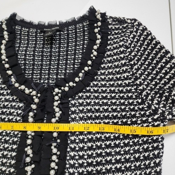 White House Black Market Womens Pearl Tweed Knit Cardigan Jacket Size Small - Picture 10 of 12